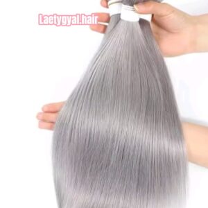 perruque longue grise